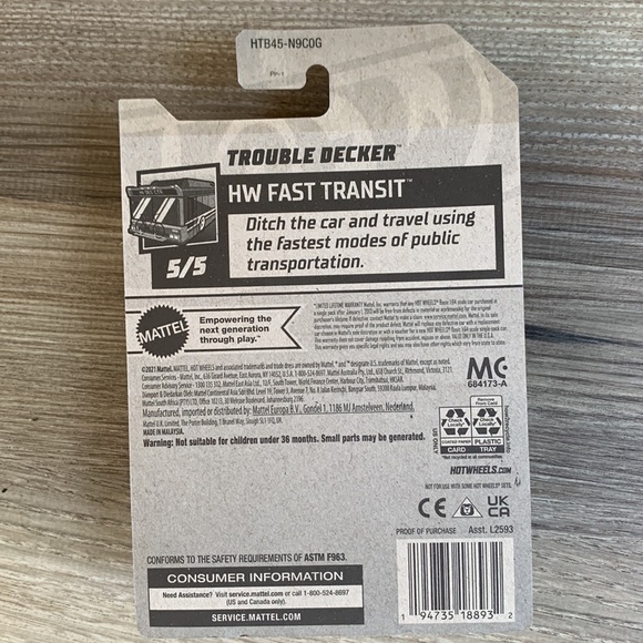 Hot Wheels Trouble Decker George Town Penang Bus Hotwheels Lets Race Netflix New - Picture 3 of 5